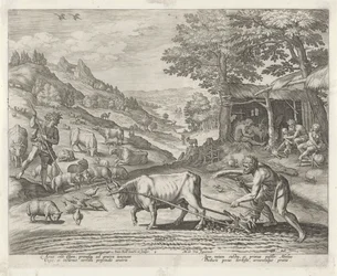 Caino e Abele come agricoltore e pastore