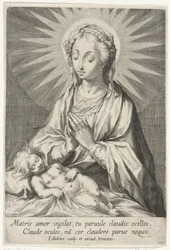 Maria adora il Bambino Gesù dormiente