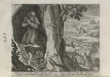 Caluppanus, tavola 14 di 30 della serie Sylvae Sacrae (Eremiti nei paesaggi)