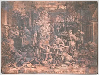 Lastra di rame per Il ricco e Lazzaro