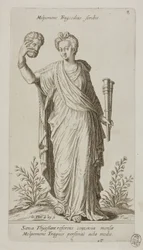 Melpomene, Musa della Tragedia, tavola 8 da Parnassus Biceps
