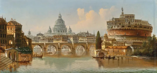 Johann Wilhelm Jankowski Roma Engelsburg e San Pietro