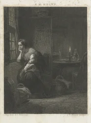 Donna con bambino alla finestra