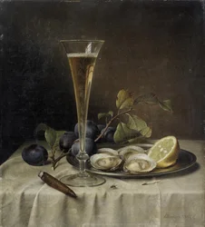 Natura morta con champagne e ostriche, 1857