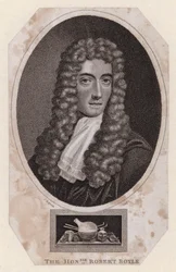 Robert Boyle, filosofo naturale e chimico anglo-irlandese (incisione)