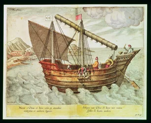Una giunca cinese, illustrazione da 