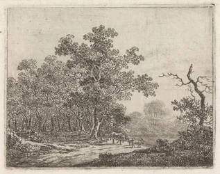 Paesaggio con quercia e bestiame