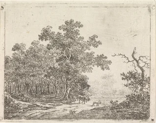 Paesaggio con quercia e bestiame