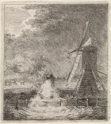 Paesaggio con mulino ad acqua