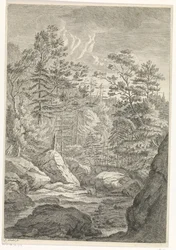 Ravina con alberi e un ruscello (Paesaggi nelle montagne del Chartreuse)