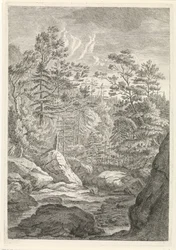 Ravina con alberi e un ruscello (serie: Paesaggi nel massiccio della Certosa)