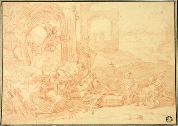 La Sacra Famiglia con San Giovanni Battista e gli angeli