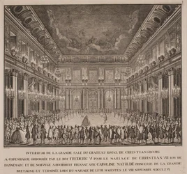 Balletto di corte nella sala dei cavalieri di Christiansborg al matrimonio di Cristiano VII con Carolina Matilde