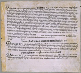 Lettera di indulgenza (per la spedizione contro i Turchi e la difesa di Cipro), (Magonza, Johannes Gutenberg, 1455)