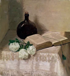 Natura morta con un libro, fine XIX o XX secolo