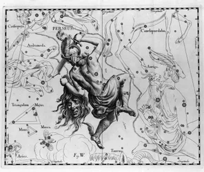 La costellazione Perseo. Tavola tratta da "Firmamentum Sobiescanum sive Uranographia" di Johannes Hevelius