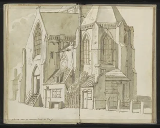 Vista laterale della Nieuwe Kerk a Delft