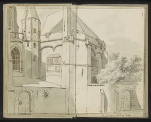 Vista laterale della Nieuwe Kerk a Delft