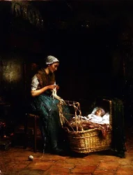 Madre e Bambino in un Interno di Cottage