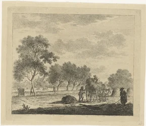 Paesaggio con carro di fieno