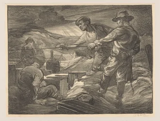 Lavoratori che tirano una corda
