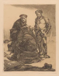 Tre lavoratori con berretto