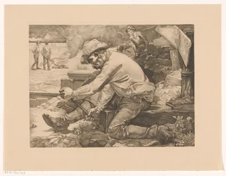Lavoratore che scava