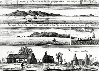 Una prospettiva della strada nella baia di Sierra Leone, un