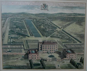 Incisione di Chevening di Johannes Kip (morto nel 1722) dopo Thomas Badeslade (morto nel 1742), pubblicata (in History of Kent) nel 1719 da John Harris.