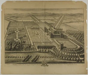 Wollaton Hall nella contea di Nottingham, tavola 68 da Britannia Illustrata