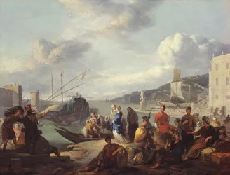 Veduta di un porto, 1666