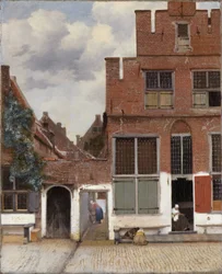 Veduta delle case di Delft, nota come "La piccola strada".[1]
Titoli alternativi:  
Veduta di case a Delft.[2]

 La piccola strada.[2]