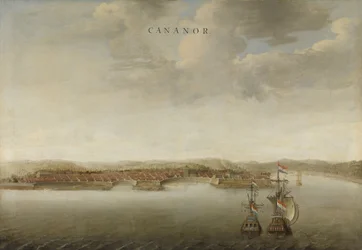 Veduta di Cannanore sulla costa del Malabar in India, ca. 1662-3