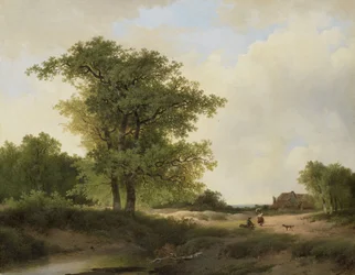 Paesaggio con fattoria, 1840-1890 circa (olio su tavola)