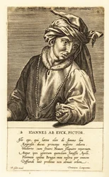 Ritratto di Jan van Eyck, pittore fiammingo del primo Rinascimento nordico