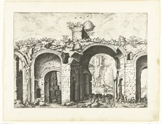 Seconda vista delle Terme di Diocleziano, rovine romane, 1561 (serie)