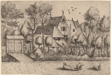 Casa di campagna con un fossato