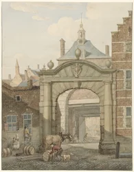 Vista attraverso un portale a Dordrecht