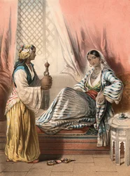 Scena indiana (litografia a colori)