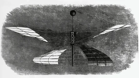Elicottero di Enrico Forlanini (1848-1930), disegno a inchiostro, Italia