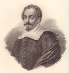 Ritratto del geografo italiano Jacopo Cantelli (1643-1695), incisione su rame di Caterina Piotti-Pirola