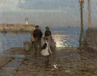 Studio per "I due moli" (olio su tela)