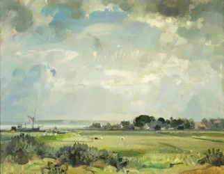 Fiume Suffolk (olio su tela)