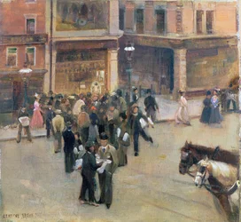 Waiting to Hear the Results (Grande partita Notts. v. Surrey, Nottingham, agosto 1892) (olio su tavola)