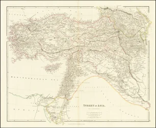 Mappa della Turchia in Asia del 1840