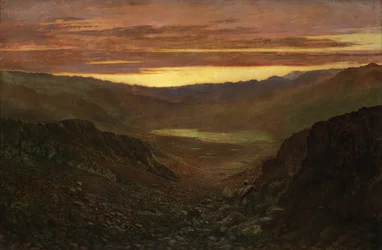 Fleetworth Hollow e Tarn da Green Gable Fell al crepuscolo