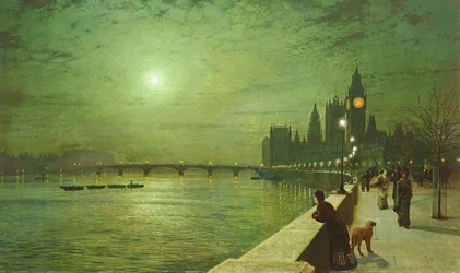 Riflessi di luce sul Tamigi a Westminster
