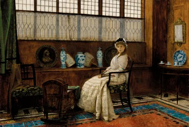 La canzone della culla di John Atkinson Grimshaw, 1878