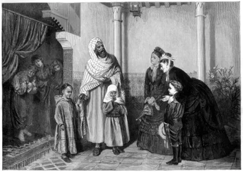 La presentazione, signore inglesi in visita alla casa di un moro, 1875