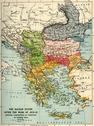 Gli Stati Balcanici dopo le guerre del 1912-13, c1920